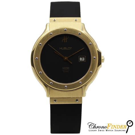 hublot mdm geneve quartz price|Hublot MDM Geneve Quartz Yellow Gold Rubber Strap 140.10.3 .